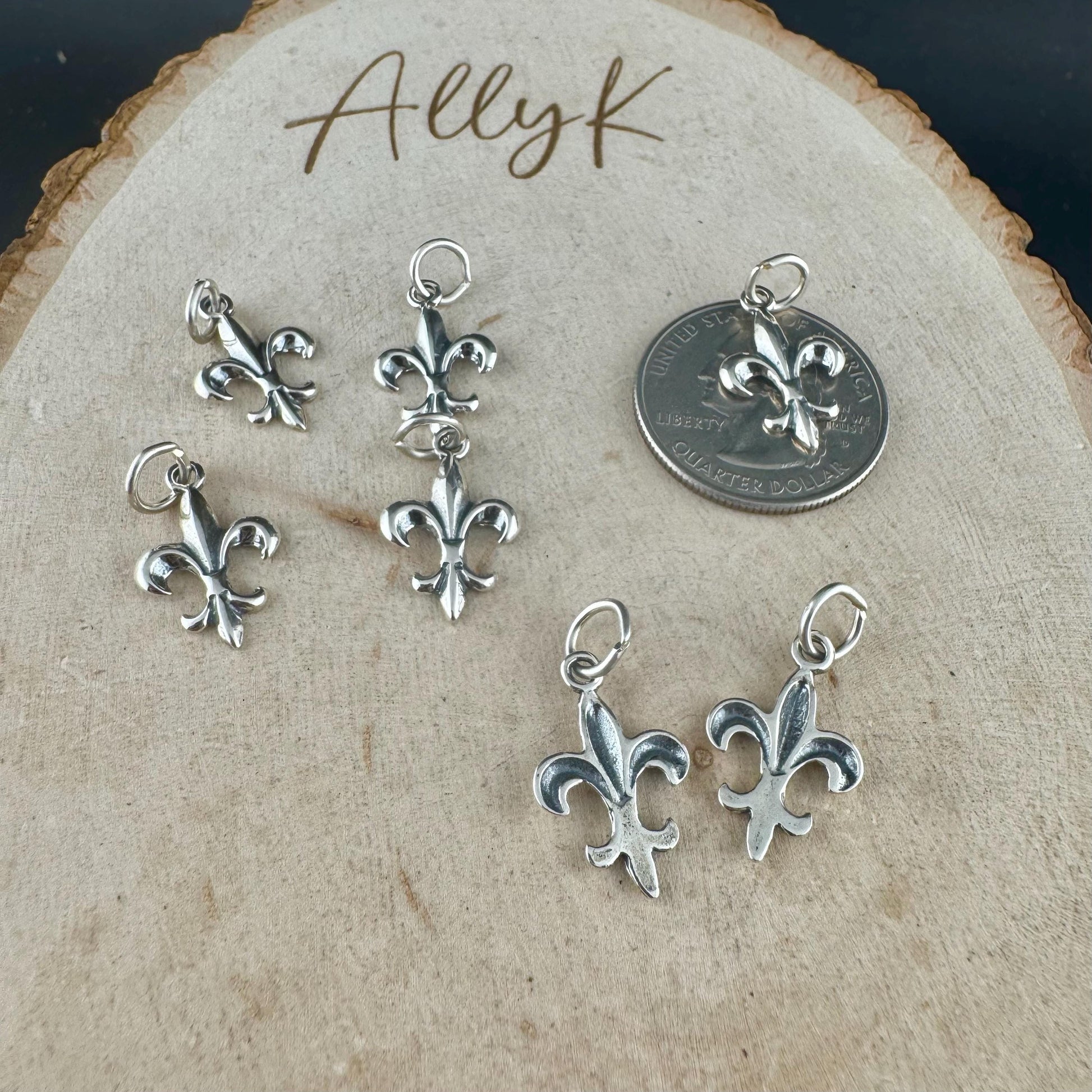 Sterling Silver Fleur‑de‑Lis Charms - 18mm for Crafting & Jewelry Making