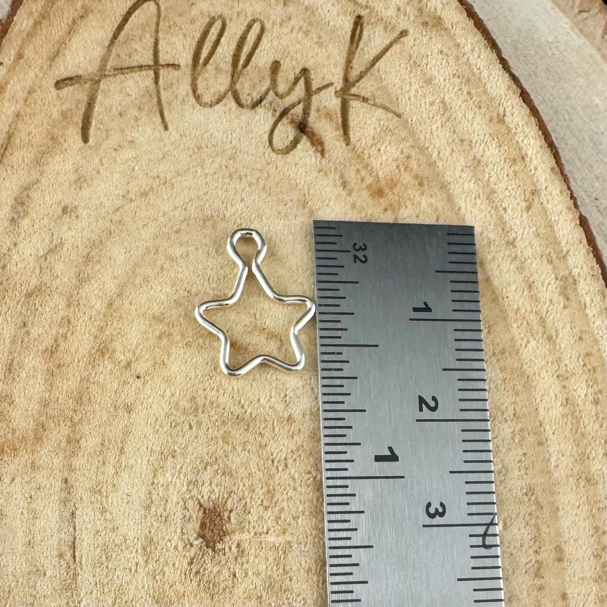 Sterling Silver Star Charms - 15mm for Crafting & Jewelry Making