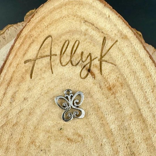 Sterling Silver Butterfly Charms - 10mm for Crafting & Jewelry Making