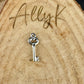 Sterling Silver Dainty Key Charms - 15mm for Crafting & Jewelry Making