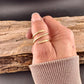 Brass Double Coil Ring • Hand‑Forged Bypass Band • Minimalist Gold‑Tone Jewelry