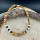 Picture Jasper Tiger Eye Stretch Bracelet – Sterling Silver Spacers, Stackable Dainty Gemstone Jewelry