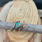 Turquoise Sterling Silver Dainty Stacking Rings Set of 3 - Hammered & Smooth Finish