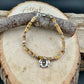 Picture Jasper Bracelet with Sterling Silver Flower Charm - Stackable Boho Gemstone Jewelry