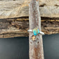 Turquoise Sterling Silver Bezel Band- Hammered & Smooth Finish