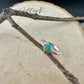 Turquoise Sterling Silver Bezel Band- Hammered & Smooth Finish