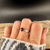 Unique Handcrafted Sterling Silver Garnet Ring • Embossed Band Design