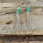 Turquoise Sterling Silver Lever back Hook Earrings: Kingman Huggie Hoop Chain Earrings