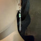 Turquoise Sterling Silver Lever back Hook Earrings: Kingman Huggie Hoop Chain Earrings