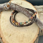 Picasso Jasper Braided Leather Multi Wrap Bracelet - Unisex Sterling Silver Cuff