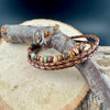 Picasso Jasper Braided Leather Multi Wrap Bracelet - Unisex Sterling Silver Cuff