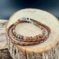 Picasso Jasper Braided Leather Multi Wrap Bracelet - Unisex Sterling Silver Cuff