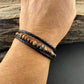 Picasso Jasper Braided Leather Multi Wrap Bracelet - Unisex Sterling Silver Cuff