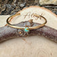 Rustic Brass Cuff Set with Kingman Turquoise • Handcrafted 3-Piece Bracelet Collection