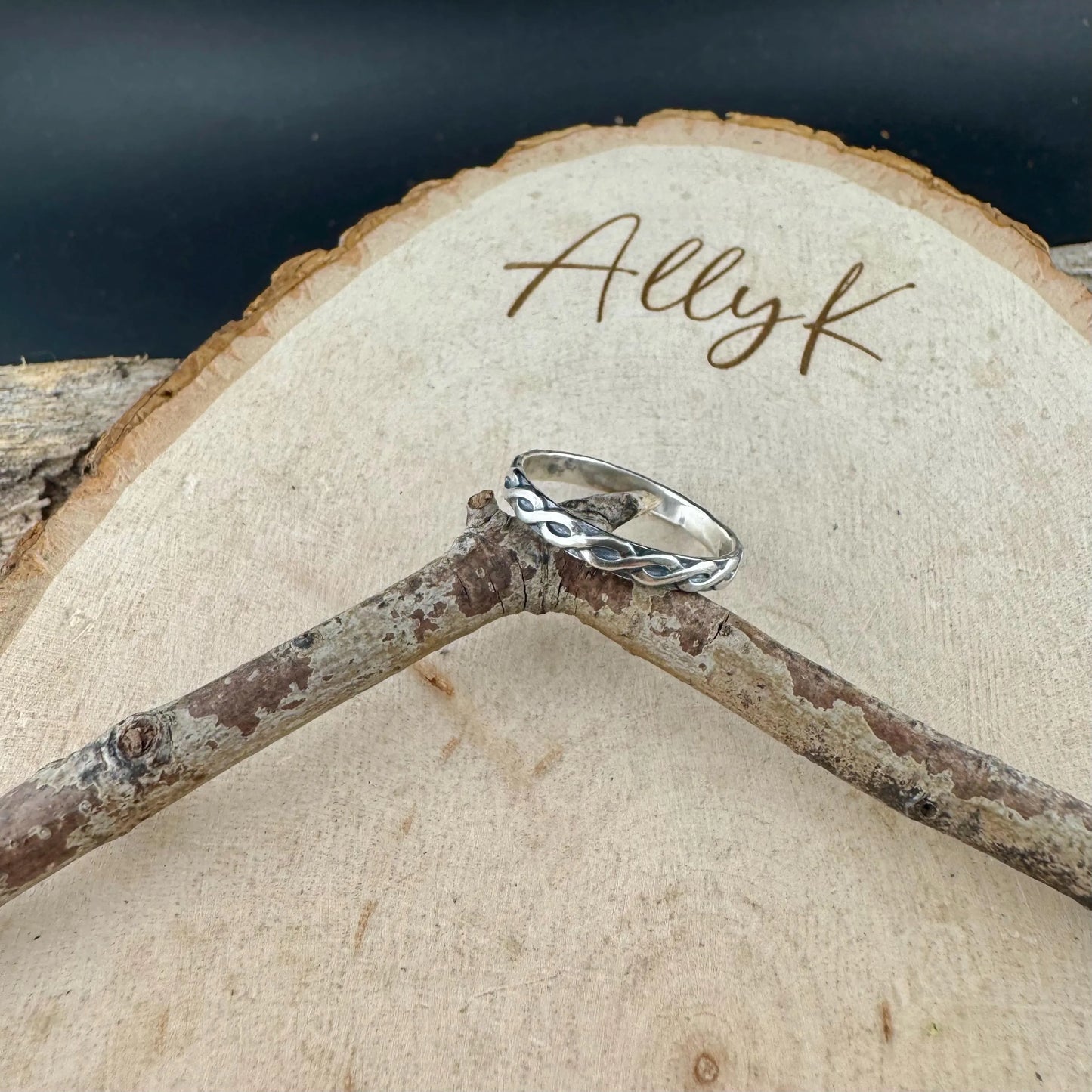 Sterling Silver Trinity Twist Ring • Rope Pattern Band • Handmade Elegance