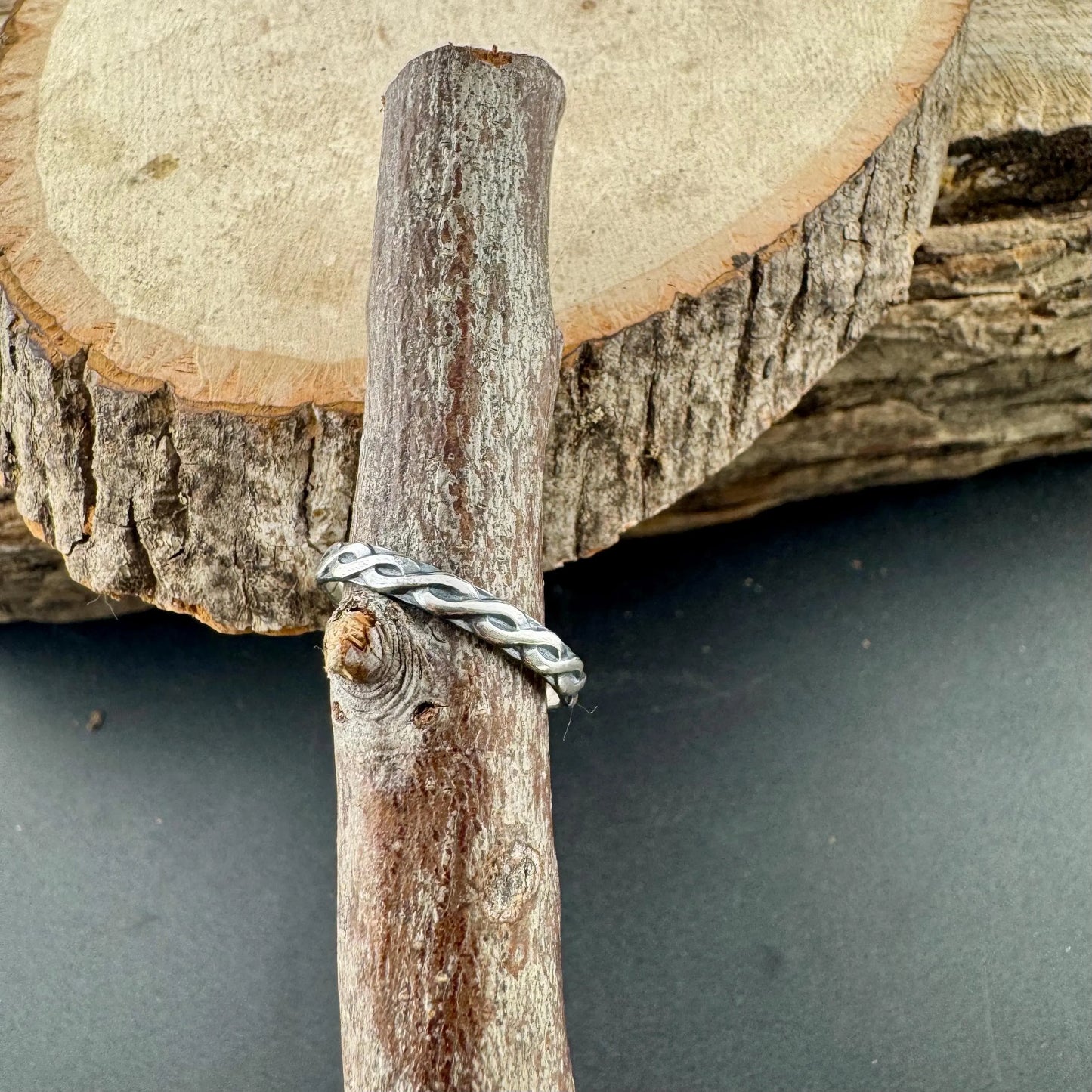 Sterling Silver Trinity Twist Ring • Rope Pattern Band • Handmade Elegance