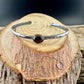 Unique Mixed Metal Garnet Cuff – Adjustable Handcrafted Sterling Silver Bracelet