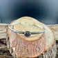 Sterling Silver Mixed Metal Cuff Bracelet – Handcrafted Adjustable Purple Labradorite Cabochon