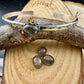 Sterling Silver Mixed Metal Cuff Bracelet – Handcrafted Adjustable Purple Labradorite Cabochon