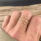 Brass Wave Ring Set of 3 - Dainty Metal Rings for Everyday Wear