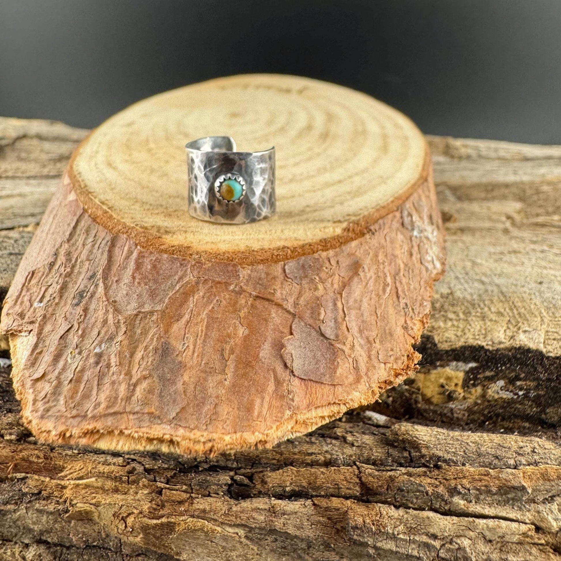Sterling Silver Turquoise Ear Cuff | Wide Conch Band | No-Piercing Earring