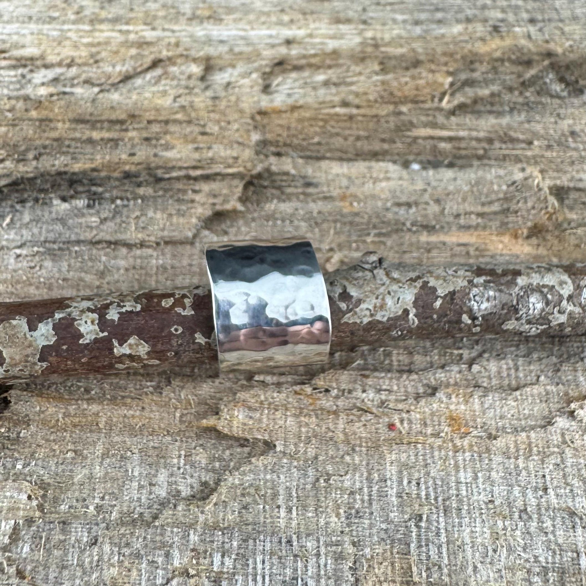Sterling Silver Hammered Ear Cuff | Wide Conch Band | No-Piercing Earring