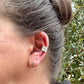 Sterling Silver Hammered Ear Cuff | Wide Conch Band | No-Piercing Earring