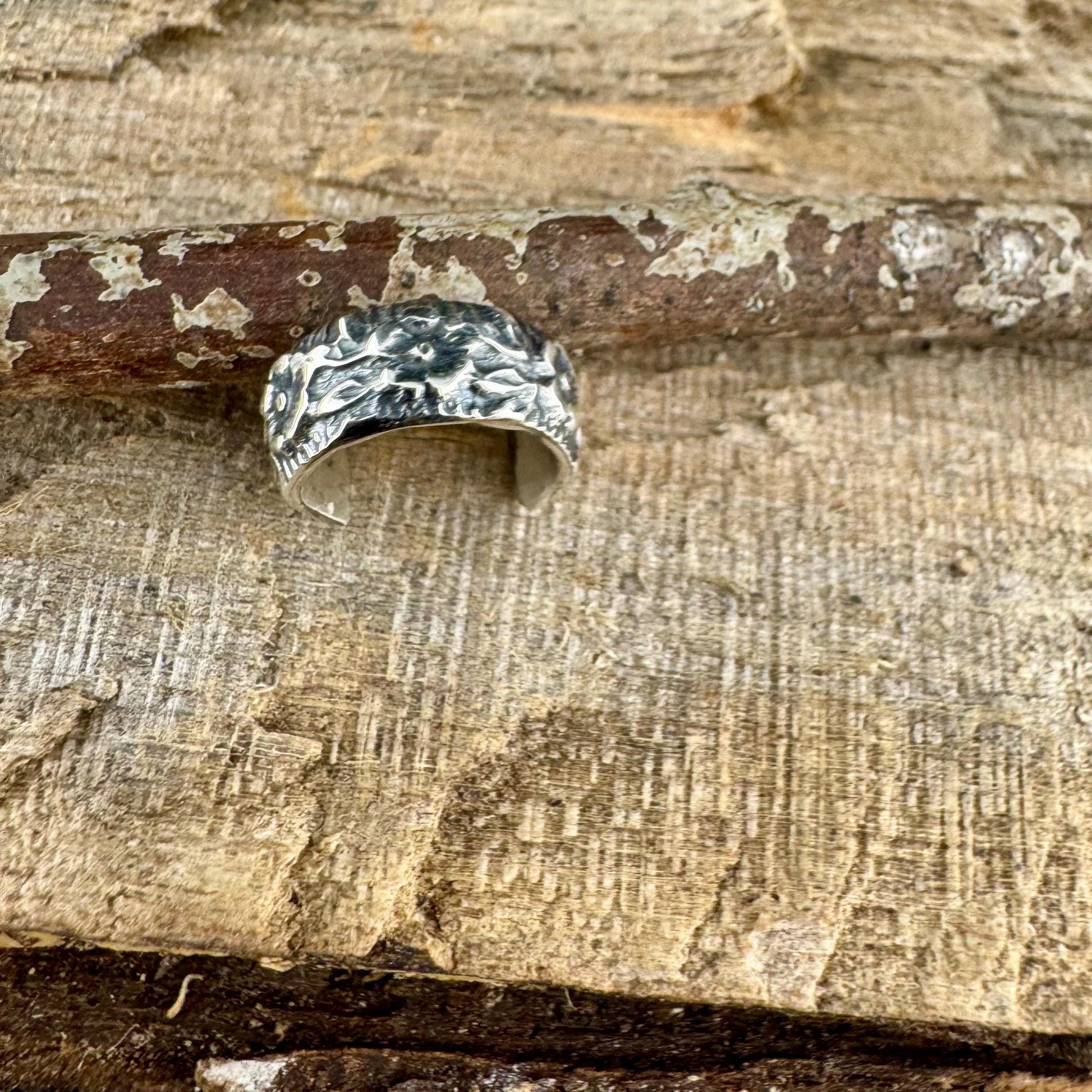 Sterling Silver Floral Ear Cuff | Wide Conch Band | No-Piercing Earring
