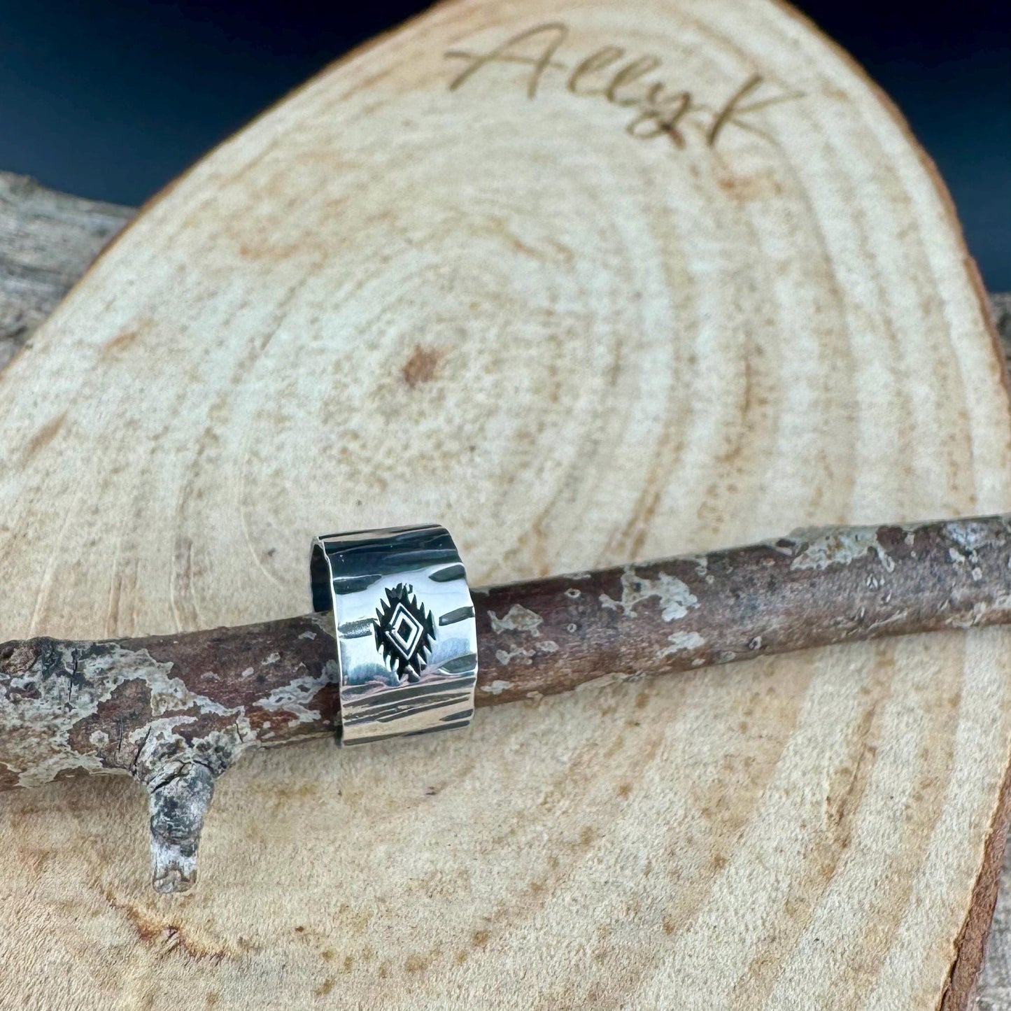 Sterling Silver Textured Southwest Design Embossed Ear Cuff | Wide Conch Band | No-Piercing Earring