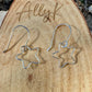 Sterling Silver Star Dangle Earrings • Minimalist Hand‑Forged Star Jewelry