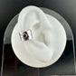 Sterling Silver 3mm Onyx Ear Cuff | Wide Conch Band | No-Piercing Earring