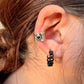 Sterling Silver 3mm Onyx Ear Cuff | Wide Conch Band | No-Piercing Earring