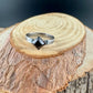 Unique Handcrafted Sterling Silver Garnet Ring • Embossed Band Design