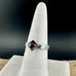 Unique Handcrafted Sterling Silver Garnet Ring • Embossed Band Design