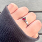 Unique Handcrafted Sterling Silver Garnet Ring • Embossed Band Design