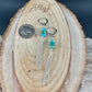 Turquoise Sterling Silver Lever back Hook Earrings: Kingman Huggie Hoop Chain Earrings