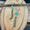 Turquoise Sterling Silver Lever back Hook Earrings: Kingman Huggie Hoop Chain Earrings