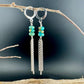 Turquoise Sterling Silver Lever back Hook Earrings: Kingman Huggie Hoop Chain Earrings