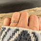 Sterling Silver Turquoise Cabochon Ring | Minimalist Rope Twist Wire Stackable Band