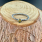 Sterling Silver Turquoise Cabochon Ring | Minimalist Rope Twist Wire Stackable Band