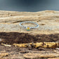 Sterling Silver Turquoise Cabochon Ring | Minimalist Rope Twist Wire Stackable Band