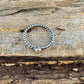 Sterling Silver Turquoise Cabochon Ring | Minimalist Rope Twist Wire Stackable Band