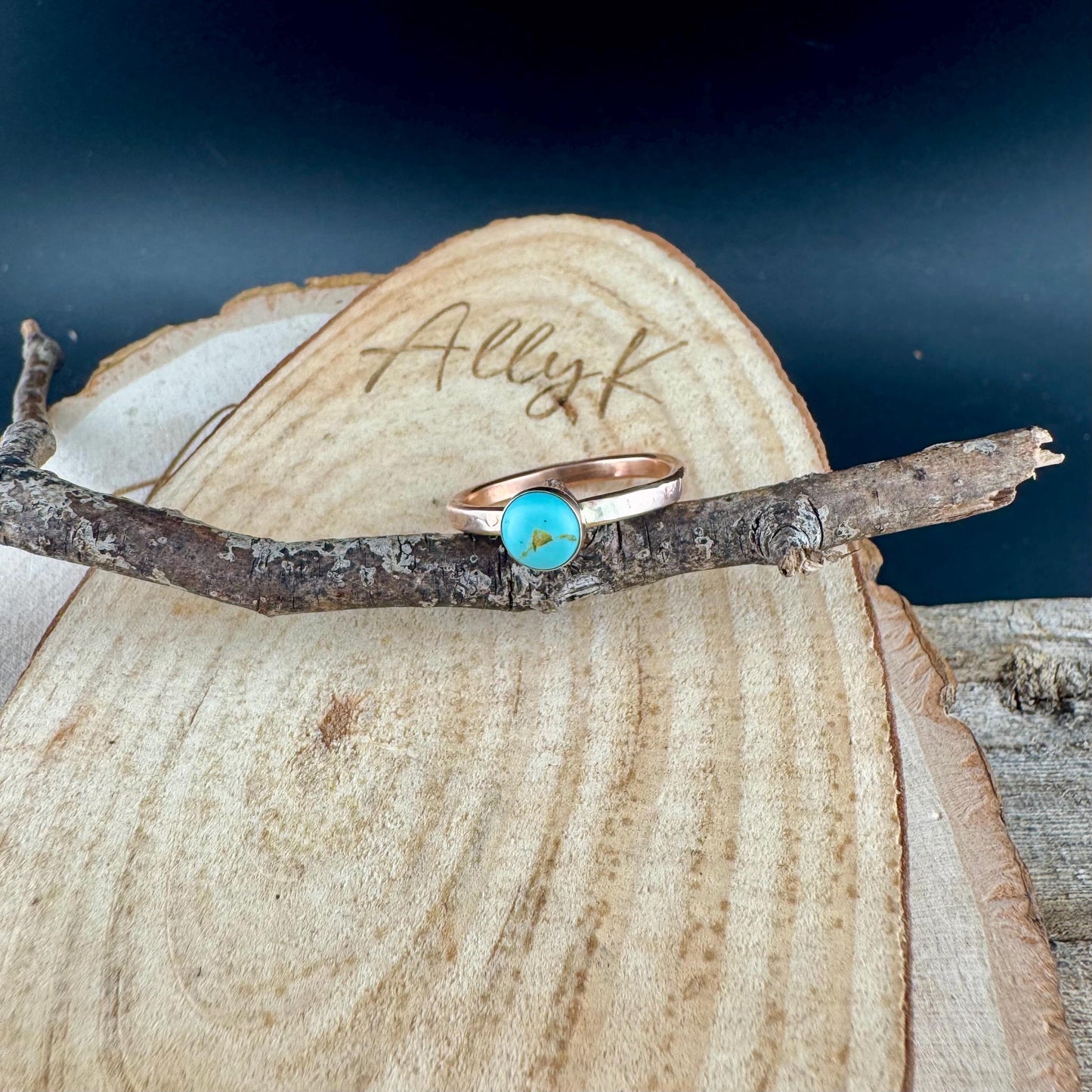 Handcrafted Embossed Brass Ring with Black Onyx or Turquoise Cabochon