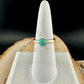 Handcrafted Embossed Brass Ring with Black Onyx or Turquoise Cabochon