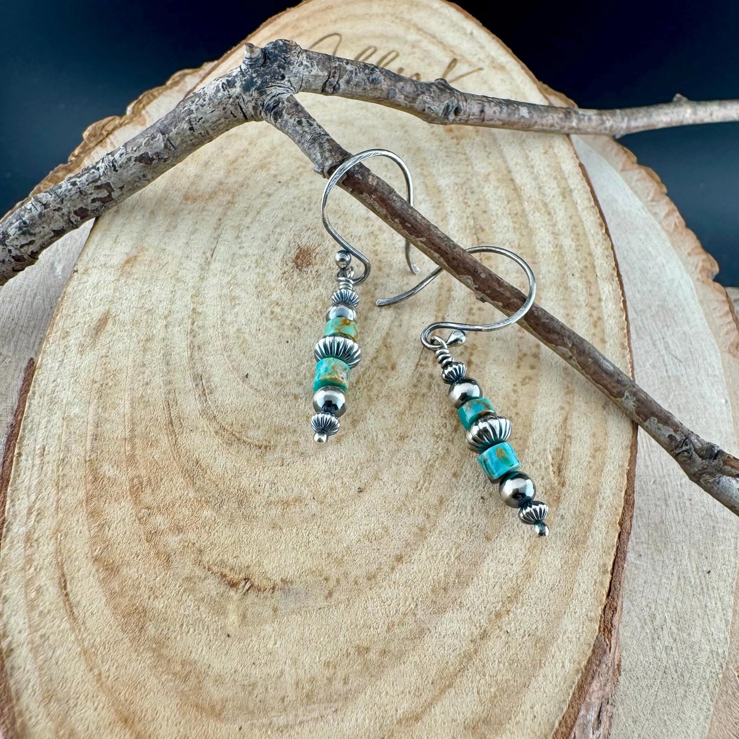 Desert Pearl Turquoise Earrings • Argentium Silver Southwest Dangles