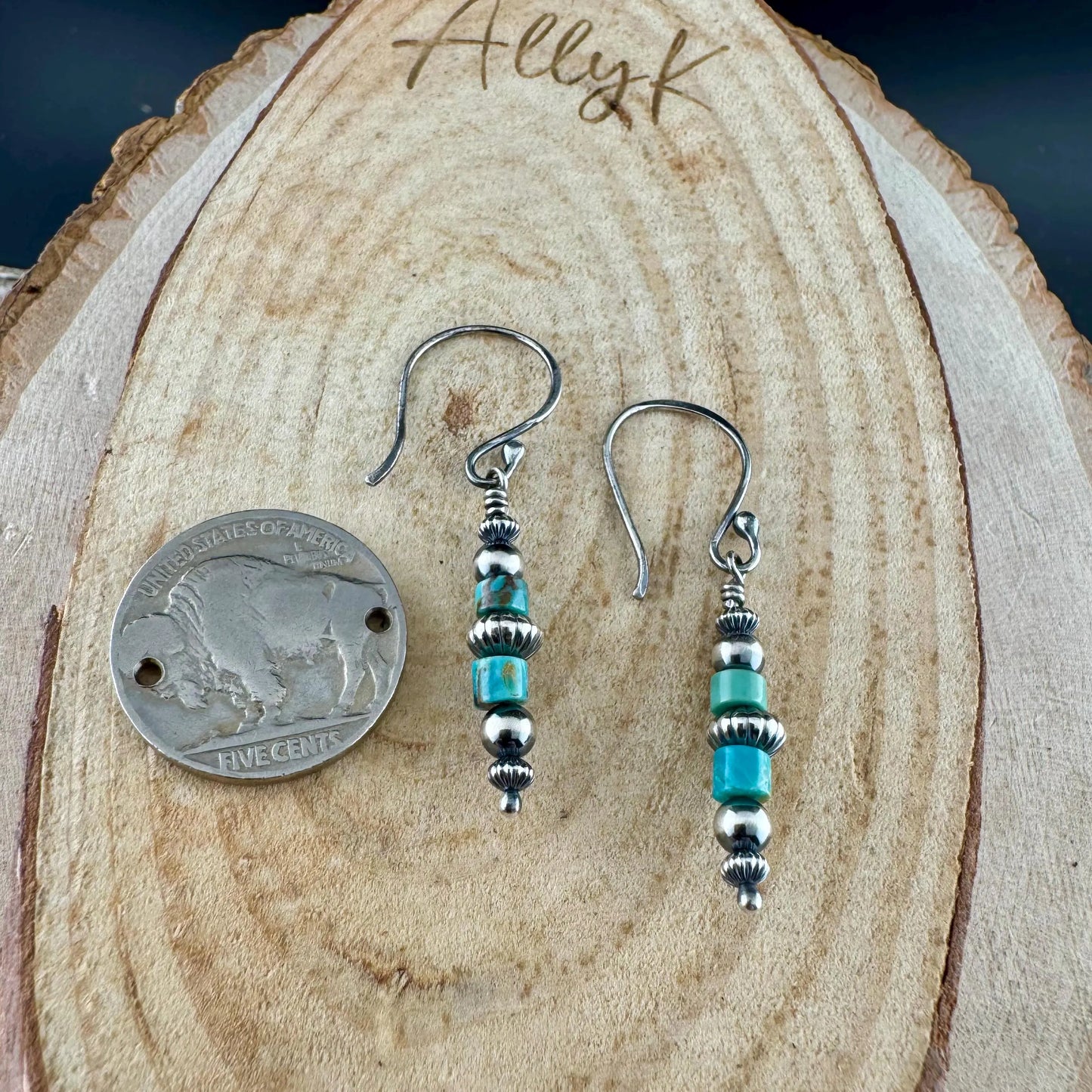 Desert Pearl Turquoise Earrings • Argentium Silver Southwest Dangles