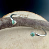 Sterling Silver Turquoise Cuff Bracelet • 6mm Kingman Double Bezel • Reverse Design