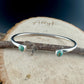 Sterling Silver Turquoise Cuff Bracelet • 6mm Kingman Double Bezel • Reverse Design