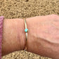 Kingman Turquoise Brass Cuff • 6mm Stone • Hand‑Forged Southwest Jewelry • Adjustable