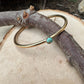 Kingman Turquoise Brass Cuff • 6mm Stone • Hand‑Forged Southwest Jewelry • Adjustable